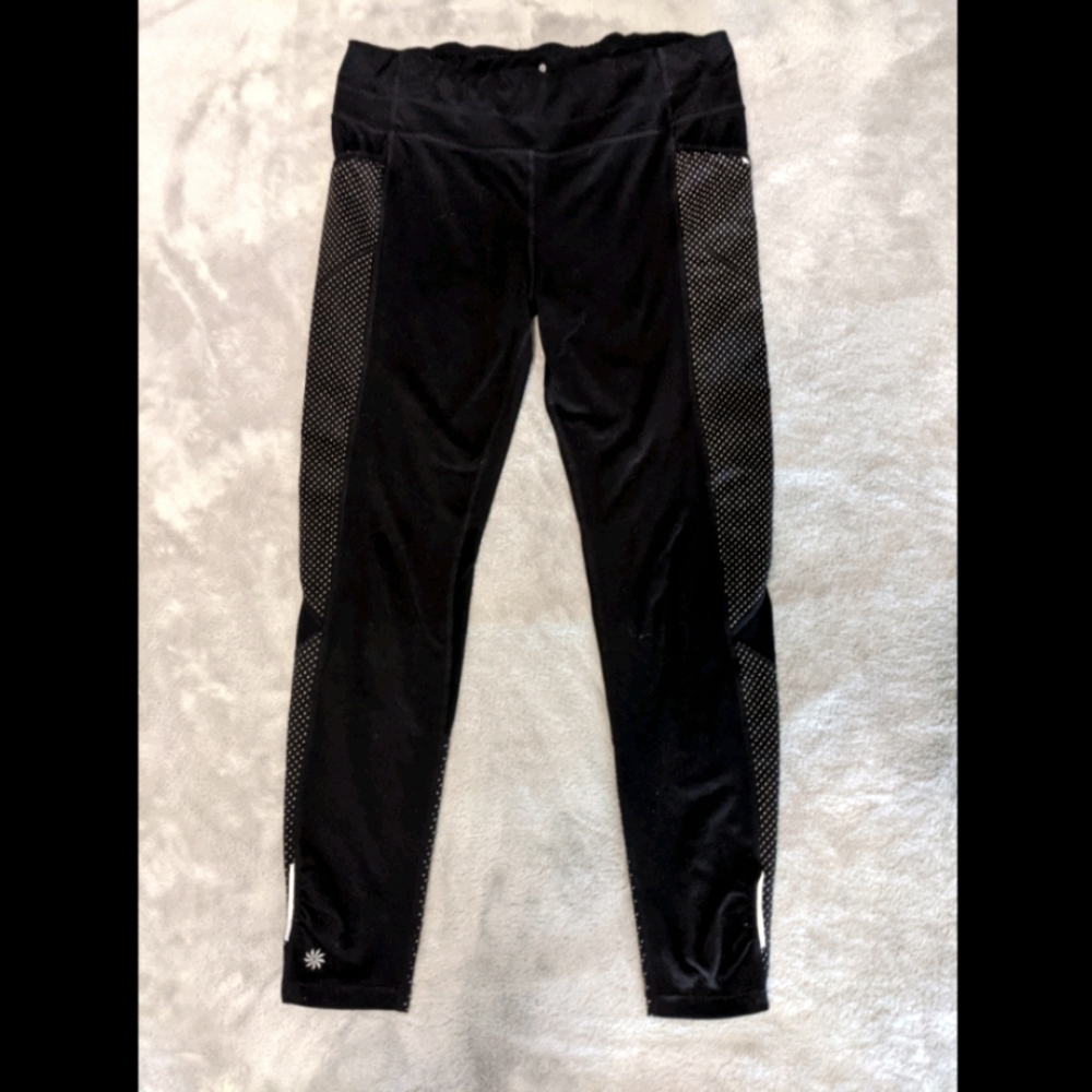 Black Reflective Athleta Leggings Ankle Running